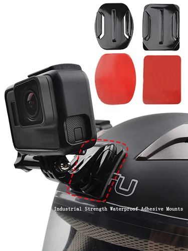 Imagen 2 del producto Soportes adhesivos planos curvos 3M, juego de montaje adhesivo para GoPro Hero 13 12 11 10 Xiaomi Yi 4K SJCAM Go Pro, accesorios para Cámara de Acción