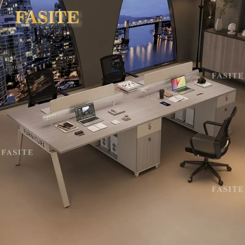 For Office Simple Desk Light Luxury Staff Workstation Computer Table Home Screen Partition Modern Minimalist Furniture