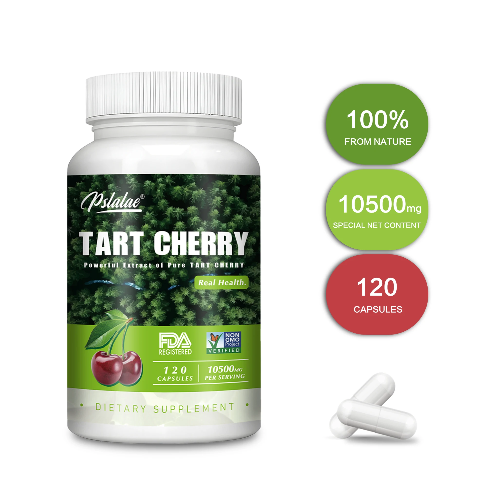 

Tart Cherry Capsules - Uric Acid Cleanse, Joint Support & Muscle Recovery, Antioxidants, Improve Sleep Quality - 120 Capsules
