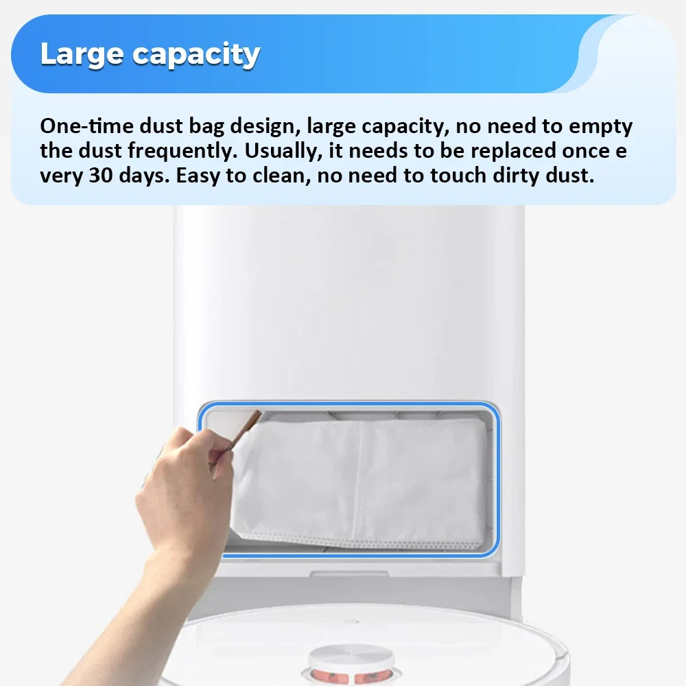 1/2/4/8/12/20PCS Dust Bag For Xiaomi Robot Vacuum X20+ X10+ X20 Plus X10 Plus Parts Accessories Non-woven Fabric Disposable Bag