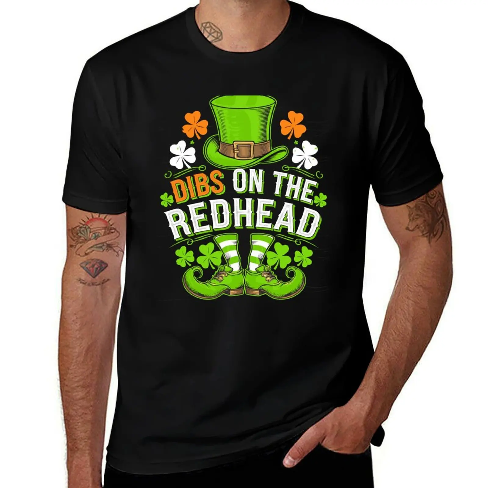 Dibs On The Redhead Irish Leprechaun Funny St Patricks Day T-Shirt Work Comfort for Men T-Shirt