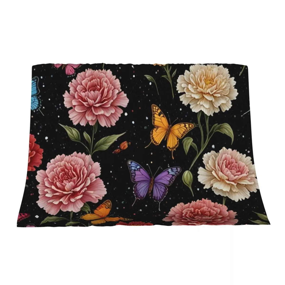 

Mix carnation flowers and butterflies Throw Blanket manga Soft Plaid Bed Fashionable Decorative Sofa Blankets