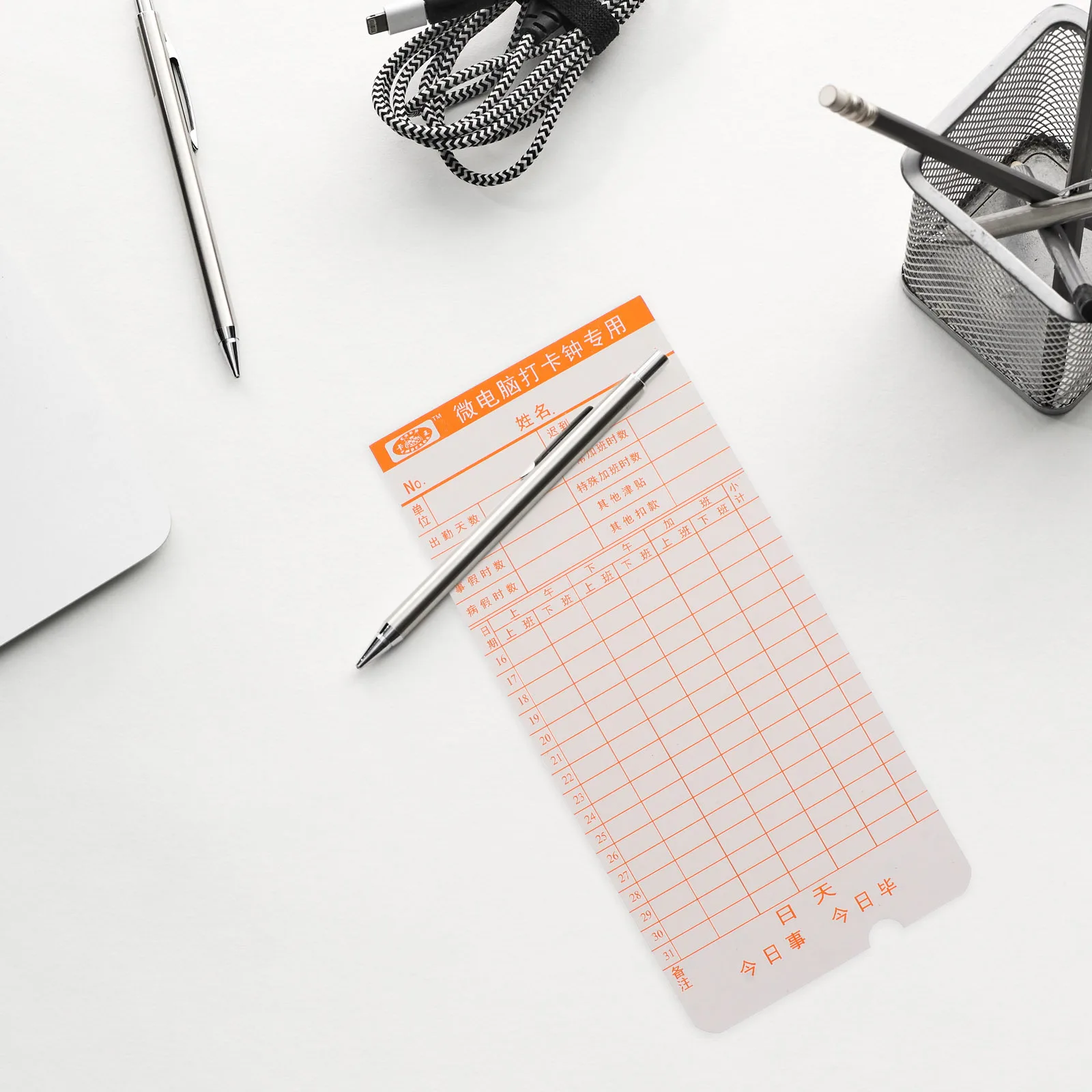 50 Sheets Sturdy Monthly Clocking Cards Reliable Attendance Tracking Office Use Time Card Paper Time Card Office Supplies