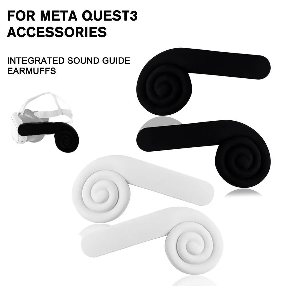 For Meta 3 VR Ear Muffs Noise Reduction Silicone VR Earmuffs Sound Collection Headphones for quest 3 VR Headset 1pair