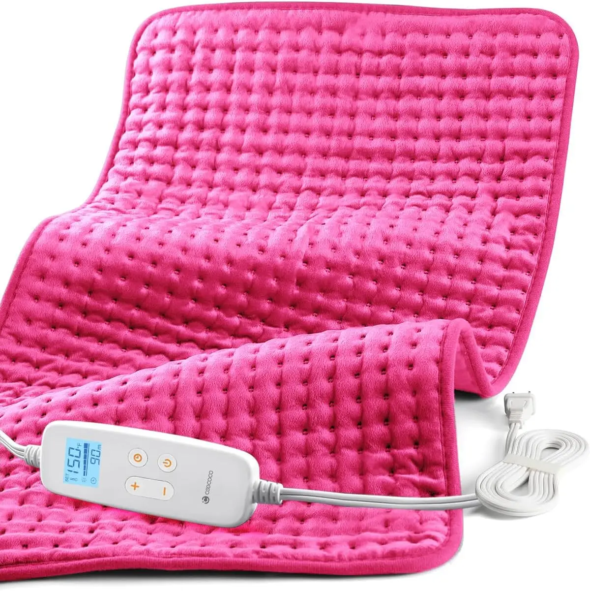

Large Pink Heating Pad for Period Cramps and Back Pain Relief, FSA HSA Eligible with Adjustable Settings