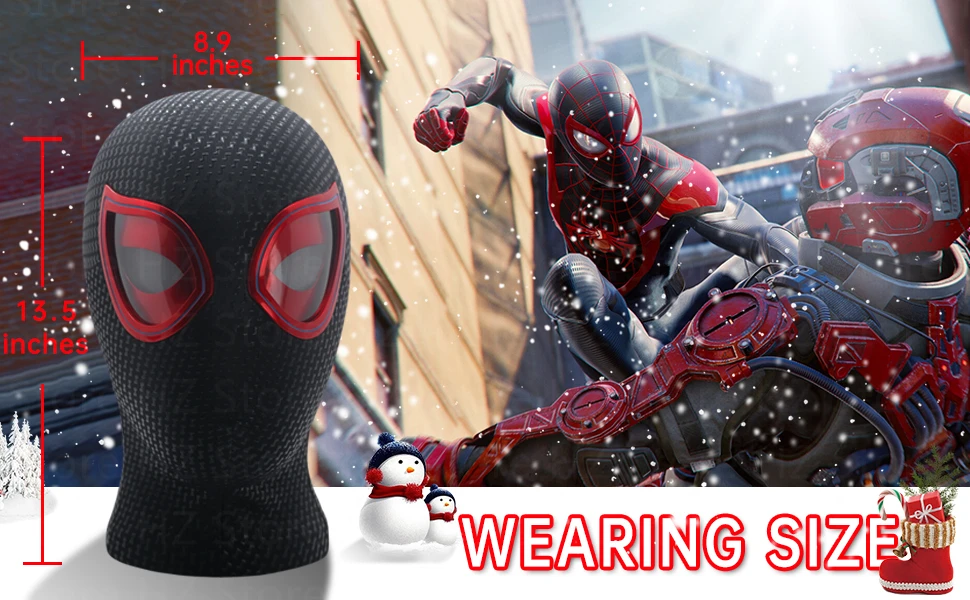 1:1 Miles Morales Mask with Movable Eyes Mascara Electric Gwen Spider Helmet Ring Control Halloween Cosplay Mask Toy Man Gift