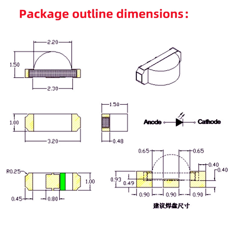 100 pz 1206 luce laterale 1204 SMD LED 850nm 940nm trasmettitore a infrarossi IR tubo di ricezione fotosensibile nero a infrarossi