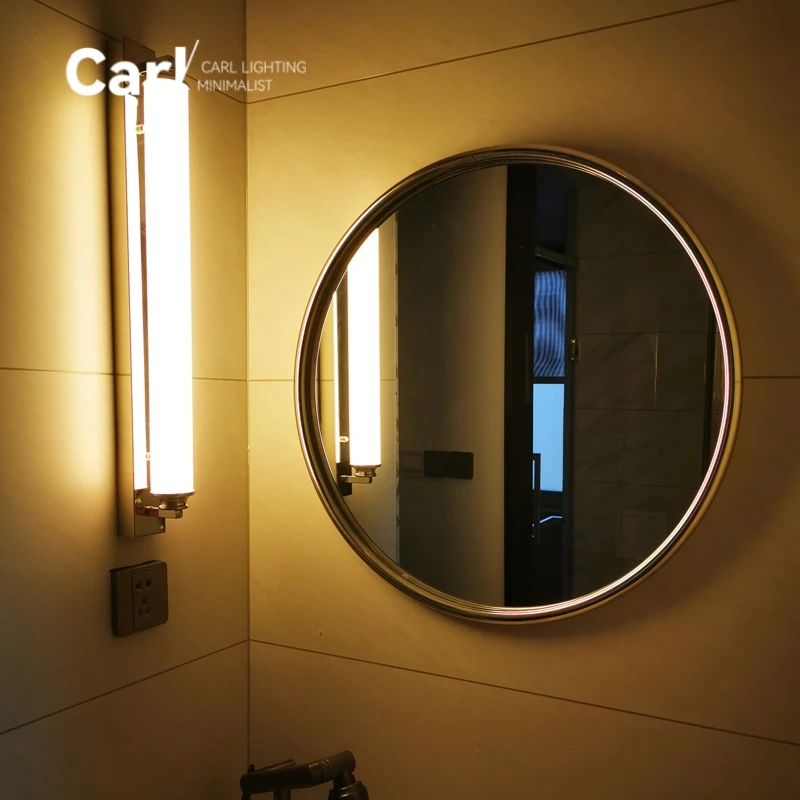 American Retro Industrial Style Cafe Shop Restaurant Corridor Wall Lamp Glass Strip Modern Simple Bathroom Mirror Frame Lamp