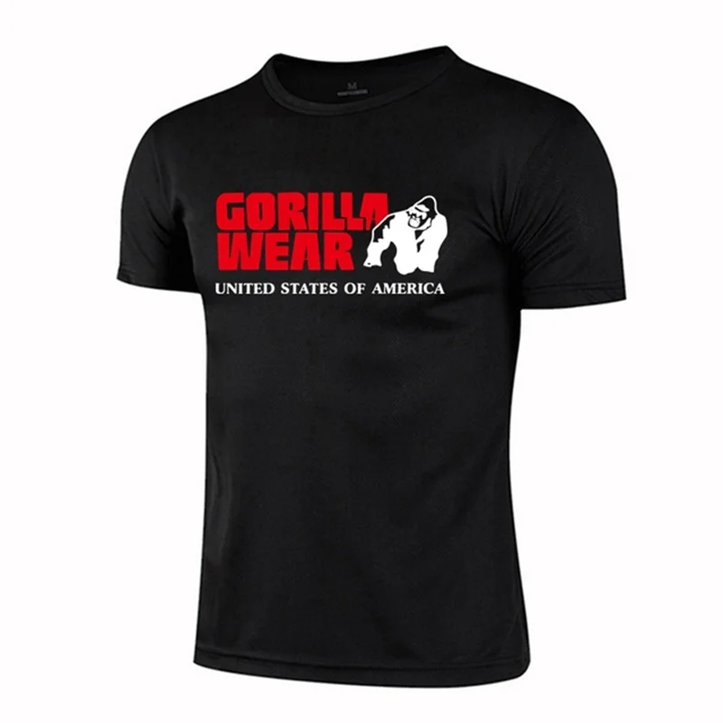 

Summer men's T-shirt gorilla clothing brand Outdoor sports shirt quick drying shirt fitness casual running men short sleeved top