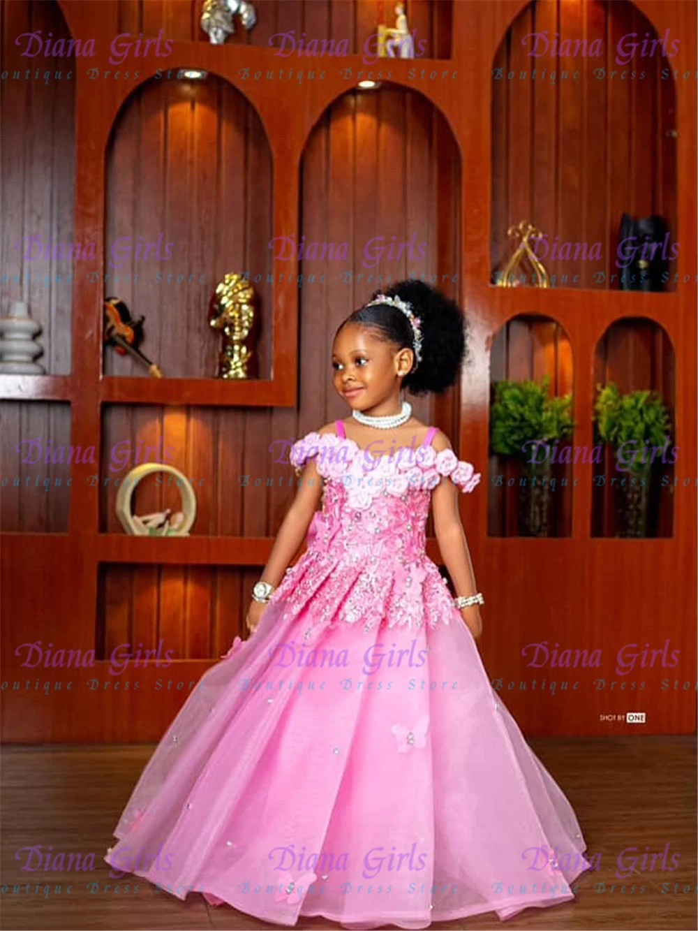 Lovely Flower Girl Dress Pink Tulle Fluffy Quality Applique for Wedding Little Princess Kids Birthday Party Evening Ball Gowns