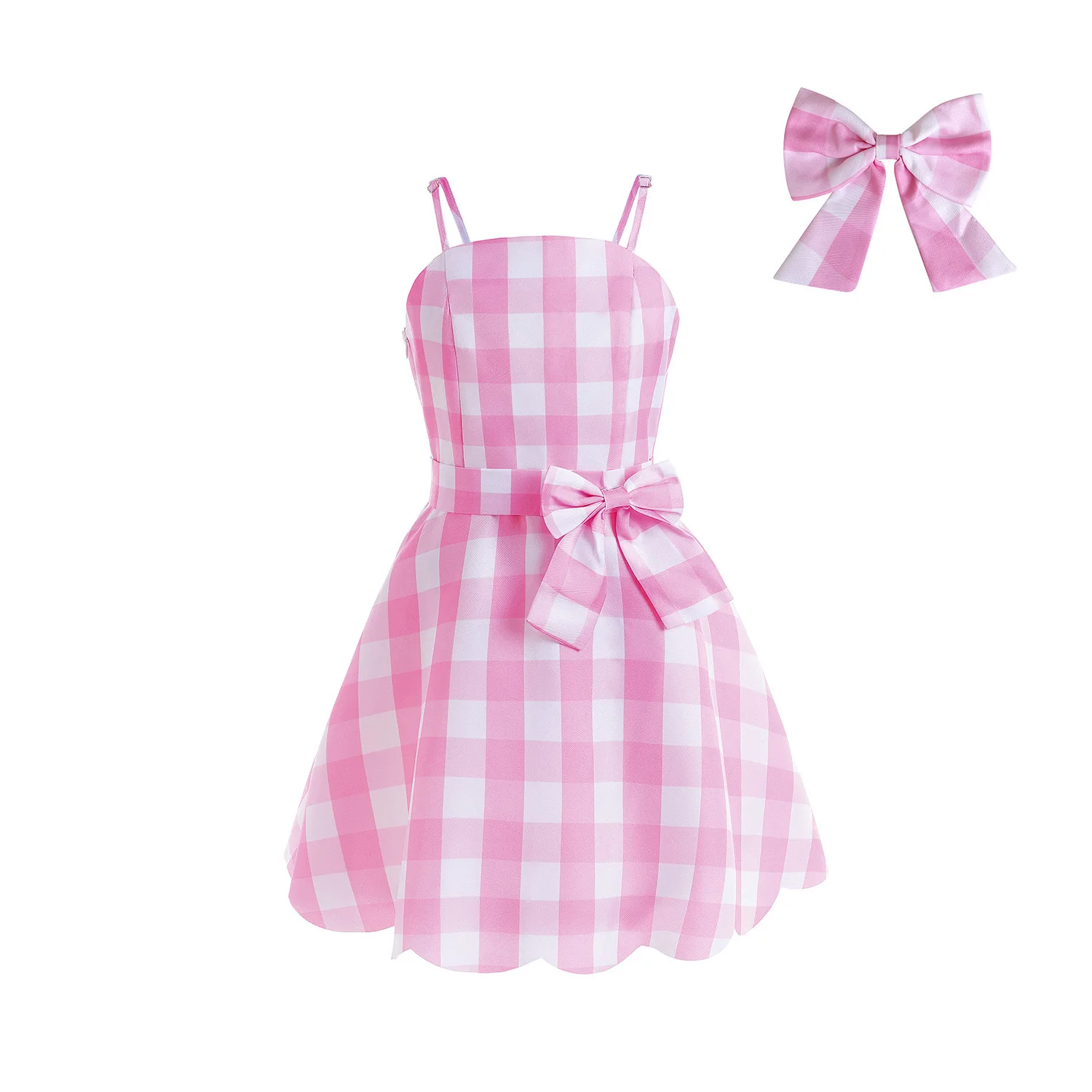 2023 heißen Film Barbie Kostüm für Kinder Mädchen Cosplay rosa Plaid Kleid Halloween Mädchen verkleiden Karneval Party Kleidung 2-10 Jahre