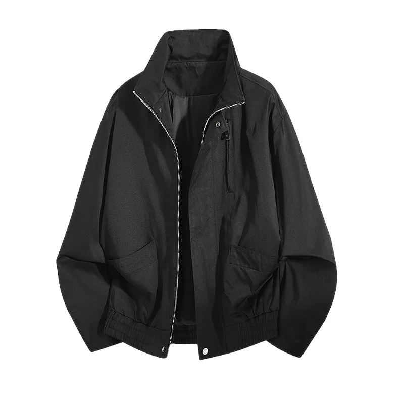 Spring and Autumn Simple Casual Jacket Men's Outdoor Stand Up Collar Versatile New Loose