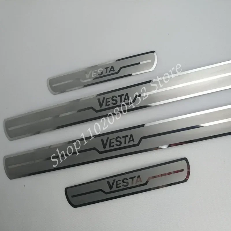 Car styling accessories For VESTA Stainless Steel Car Door Sill Protector Scuff Plate For LADA VESTA Cross Concept 2015-2019