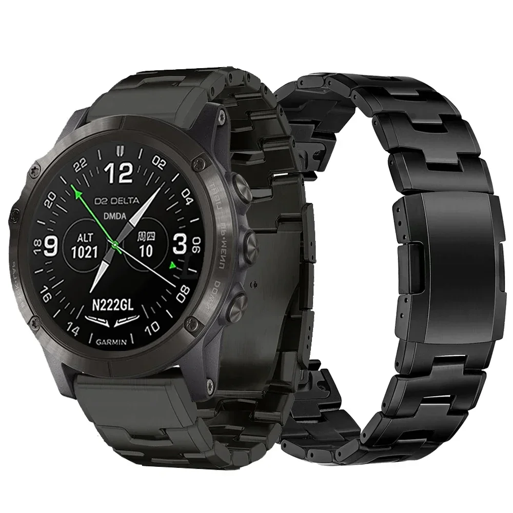 

22/26mm Quick Fit Watch Band For Garmin D2 Delta PX Bravo Charlie/Fenix 7 7X 6 6X 5/Enduro 2/Epix Gen 2 Titanium Straps Bracelet