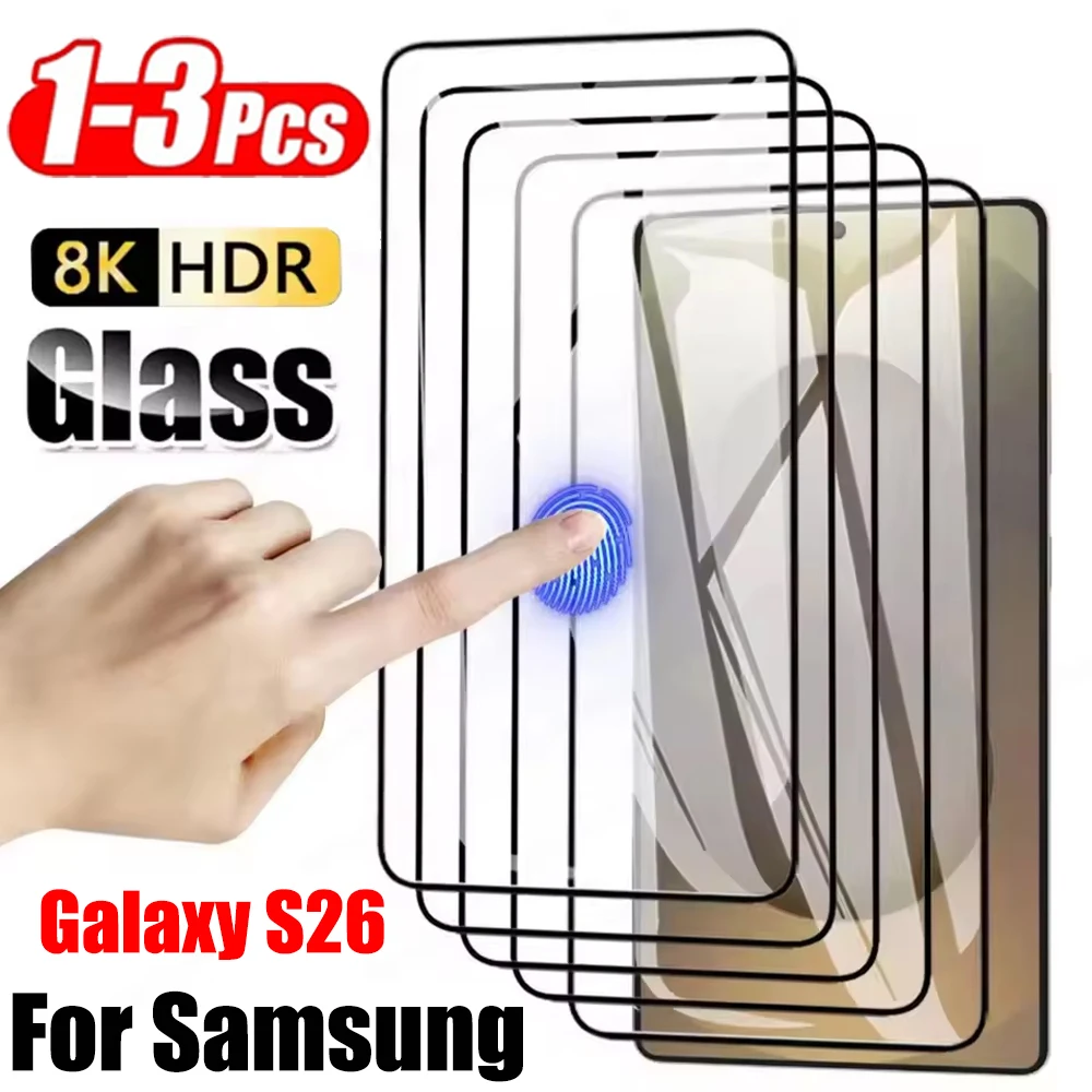 3PCS Full Cover Glass For Samsung Galaxy S26 Ultra Tempered Glass For Galaxy S26 Plus Screen Protector Phone Film Samsung S26