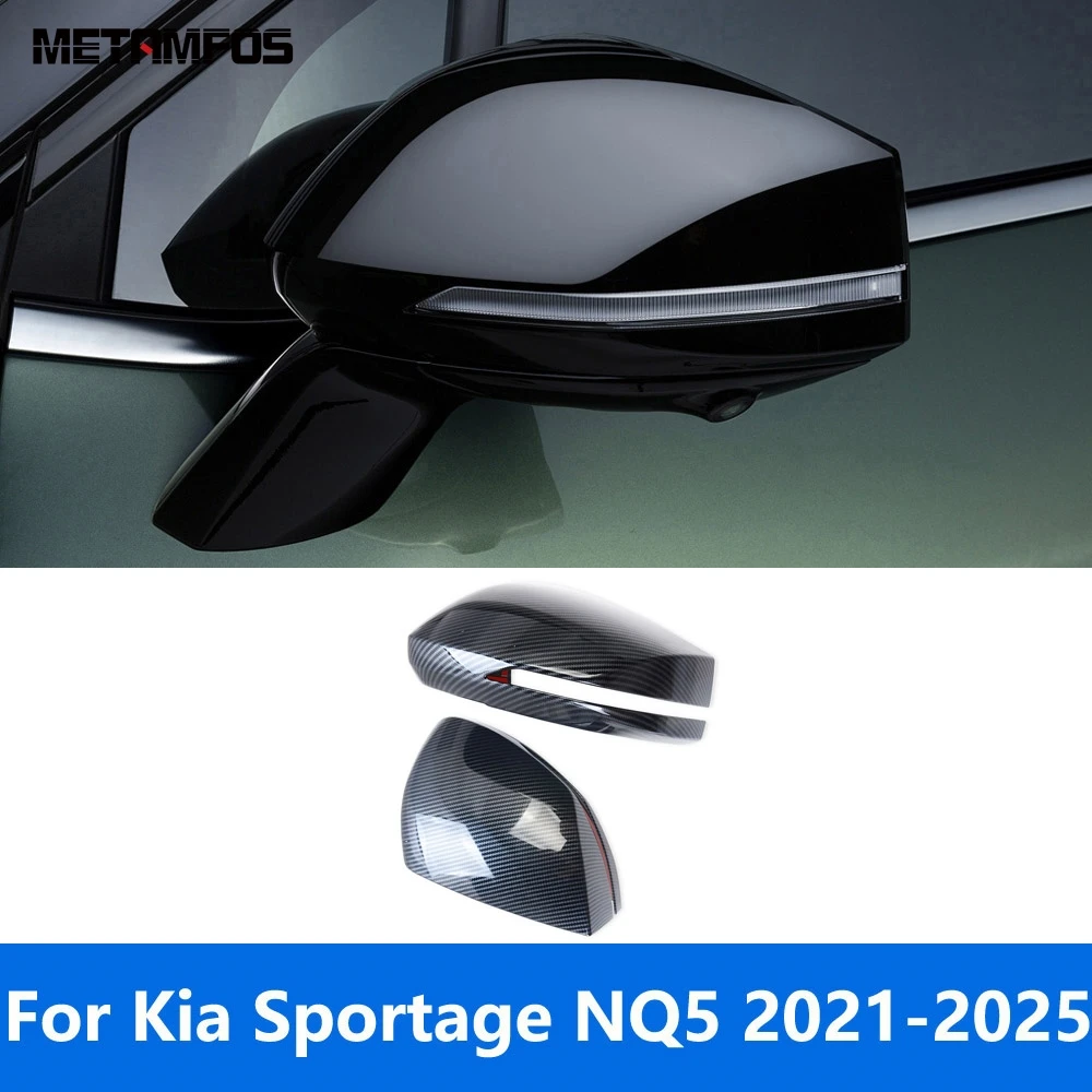 

For Kia Sportage NQ5 2021-2023 2024 2025 Carbon Fiber Rearview Side Door Mirror Cover Trim Protector Accessories Car Styling