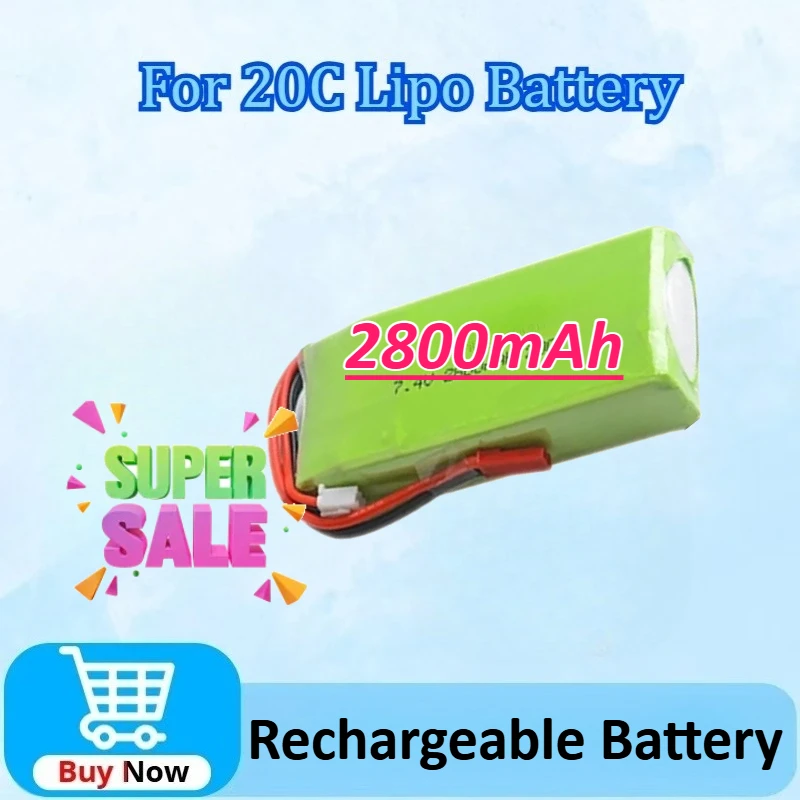 

7.4V 2800mAh 2S Rechargeable Lipo Battery for Radiolink RC3S RC6GS C4GS Transmitter Model Aircraft Remote Control Batteries