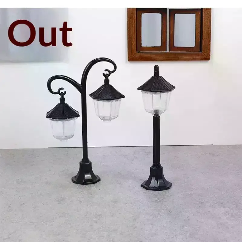 ไฟถนนจำลองสำหรับบ้านตุ๊กตา 1/12 ของตกแต่งสวนขนาดเล็ก ของประดับตกแต่งบ้านตุ๊กตา ของเล่นเสริมสร้างจินตนาการ