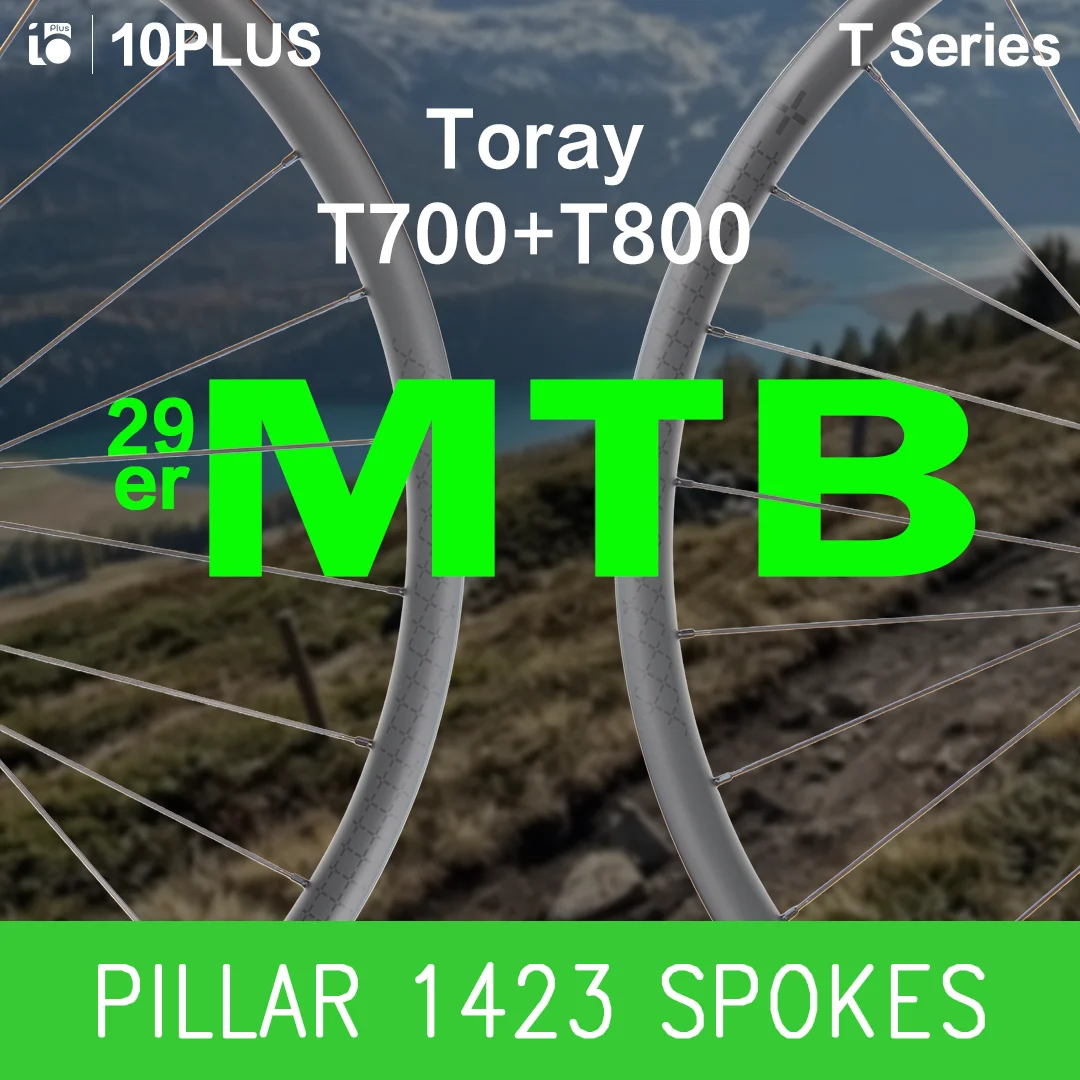 10PLUS 29er MTB Carbon-Felgensatz 30mm Breite 24mm Tiefe Leichtgewichtige T-Serie Offroad-Fahrradlaufräder