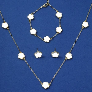 Lucky Five Petales Fünf Blätterblume Buregraphy Puting drei Teile für Frauen elegantes Partyschmuck 8 Hauptverkaufskette 3 Kinder - №7