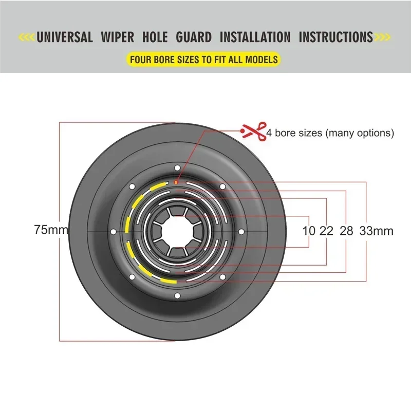 Universal Car Wiper Arm Bottom Hole Protective Cover Windshield Wiper Sleeve Wiper Hole Dustproof Pad Prevent Leaf Accessories