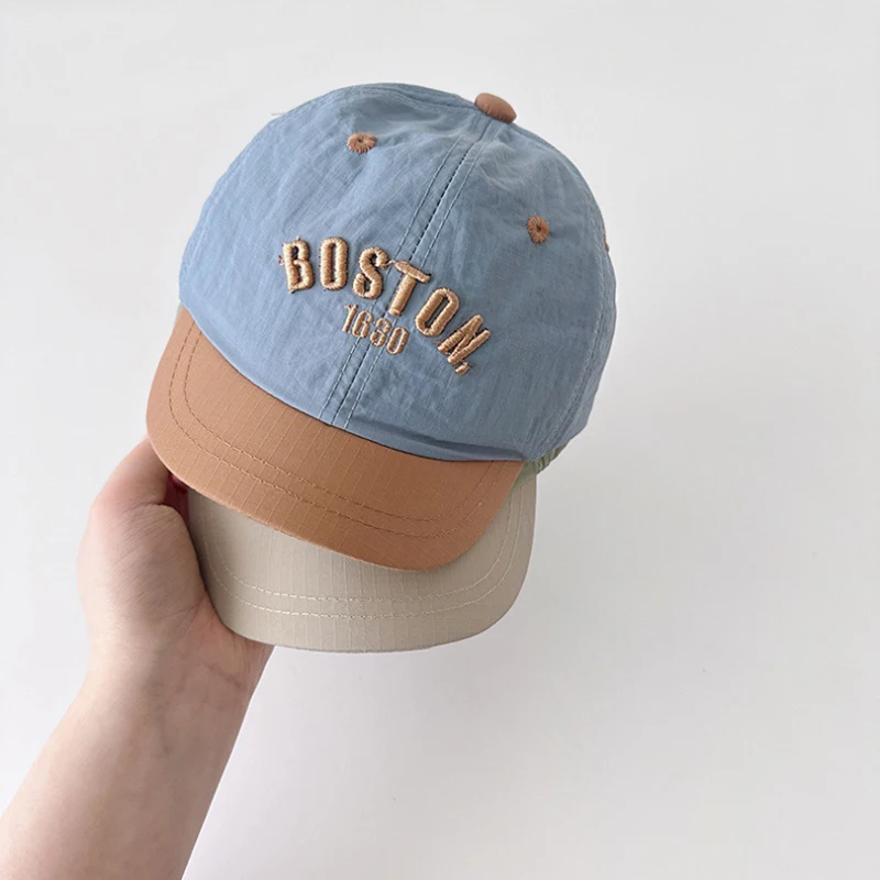 

Summer Baby Duckbill Hat Quick Drying Duck Tongue Cap 6-36Month Boy Girl Sunscreen Visors Color Block Letter Kids Baseball Caps