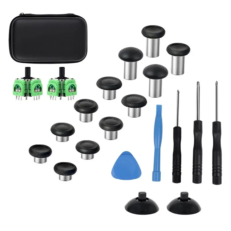 

Ремонтный комплект для джойстиков PS5 / Switch / Pro Controller: потенциометры TMR Ohm, сменные джойстики и набор колпачков для джойстиков