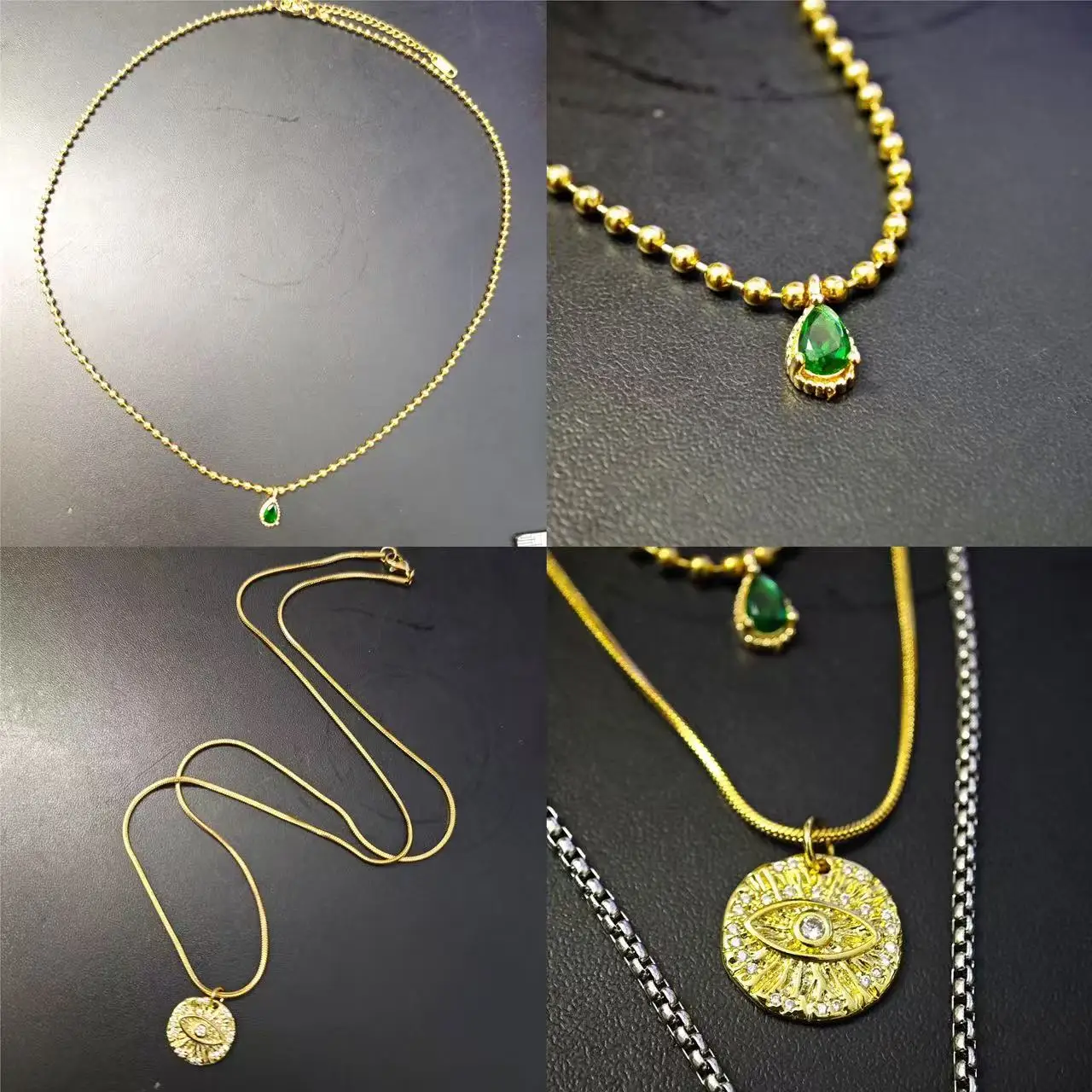 สร้อยคอจี้สามชั้นลายไพ่เอซของสเปดส์