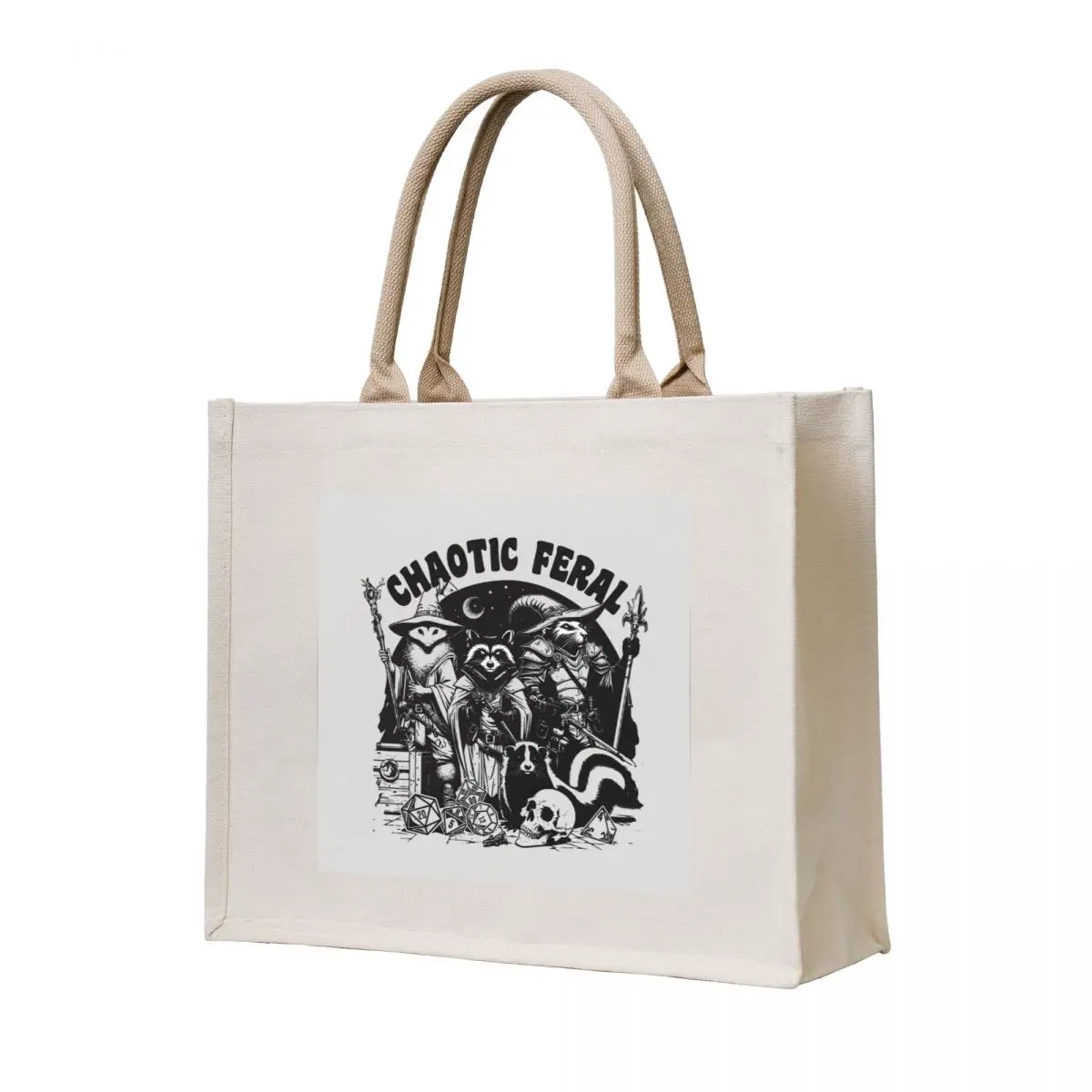 

DND Funny RPG Alignment: Chaotic Feral. Trash animal party: critters, racoon, opossum, rat and skunk Tote Bag