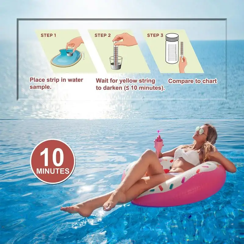 Pool Salt Test Strips Swimming Pool Saltwater Detection Strips Multi-Purpose Water Testing Supplies for Water Hot Tub Spa Pool