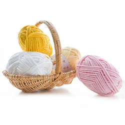 4pcsX50g Soft Chenille Yarn Handmade DIY Knitting Yarn Thick Velvet Line Scarf Hat