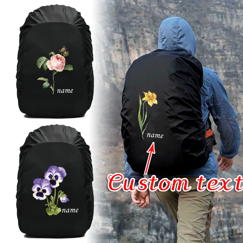 Personalized Customized Name Backpack Rain Cover Foldable Protect Covers Camping 20-70L Dust Case Waterproof Backpack Cover