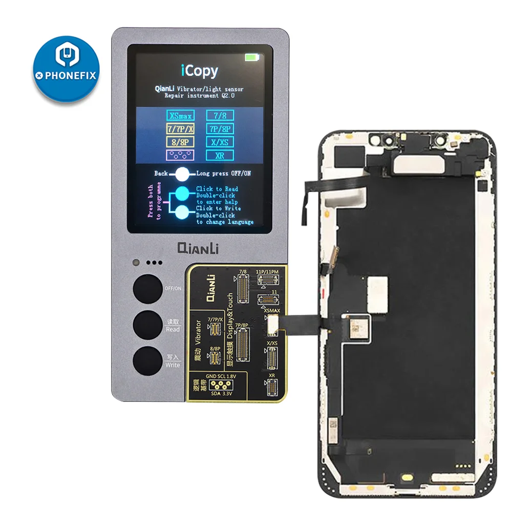 Qianli iCopy Plus 2.2 with Battery Board for iPhone 14 13 12 11 X XR XSMAX 8P 8 7 LCD Screen Vibrator Transfer EEPROM Programmer