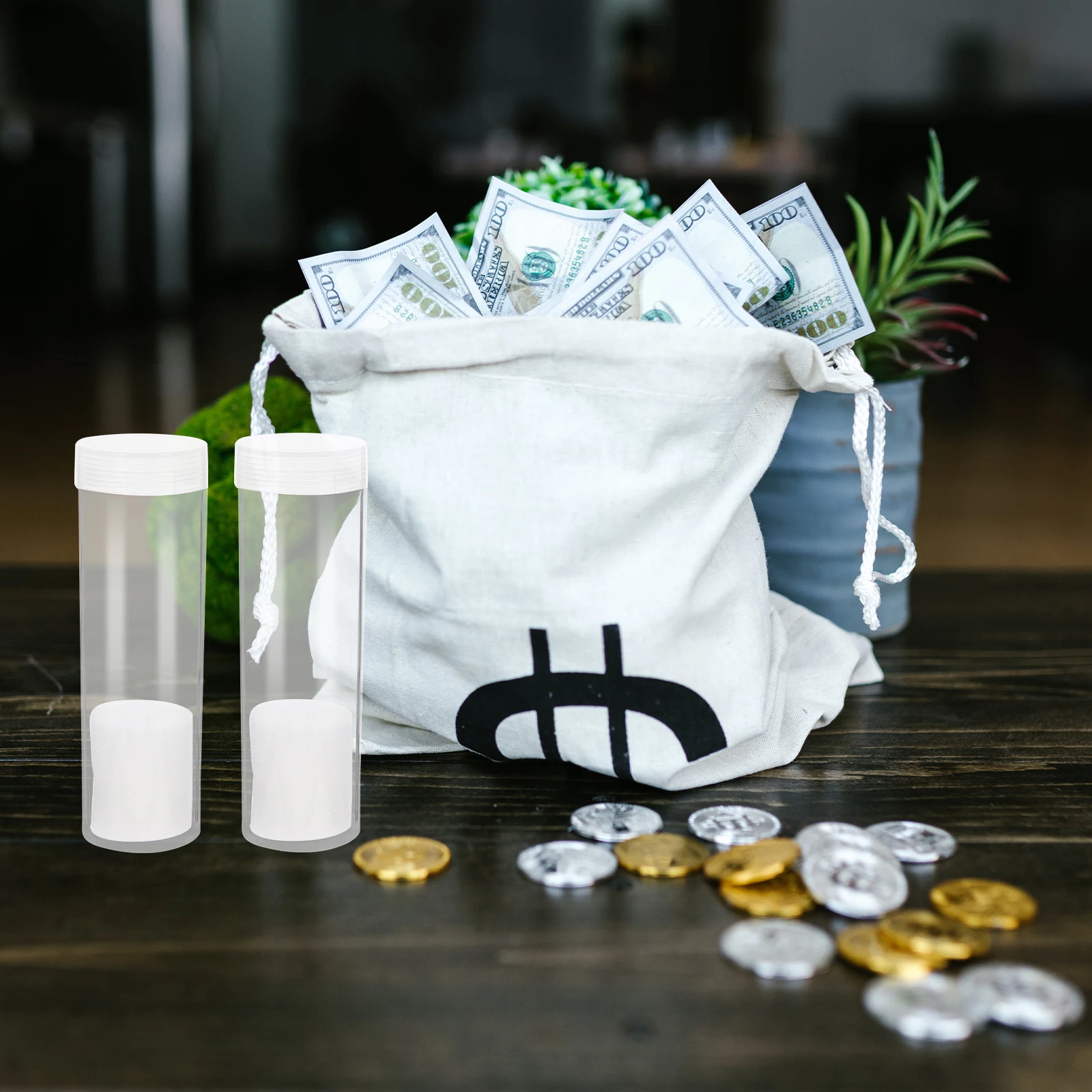 

10pcs Coin Storage Box For Coin Collection Transparent Plastic Tube Holder Collectibles Organizer Container Supplies