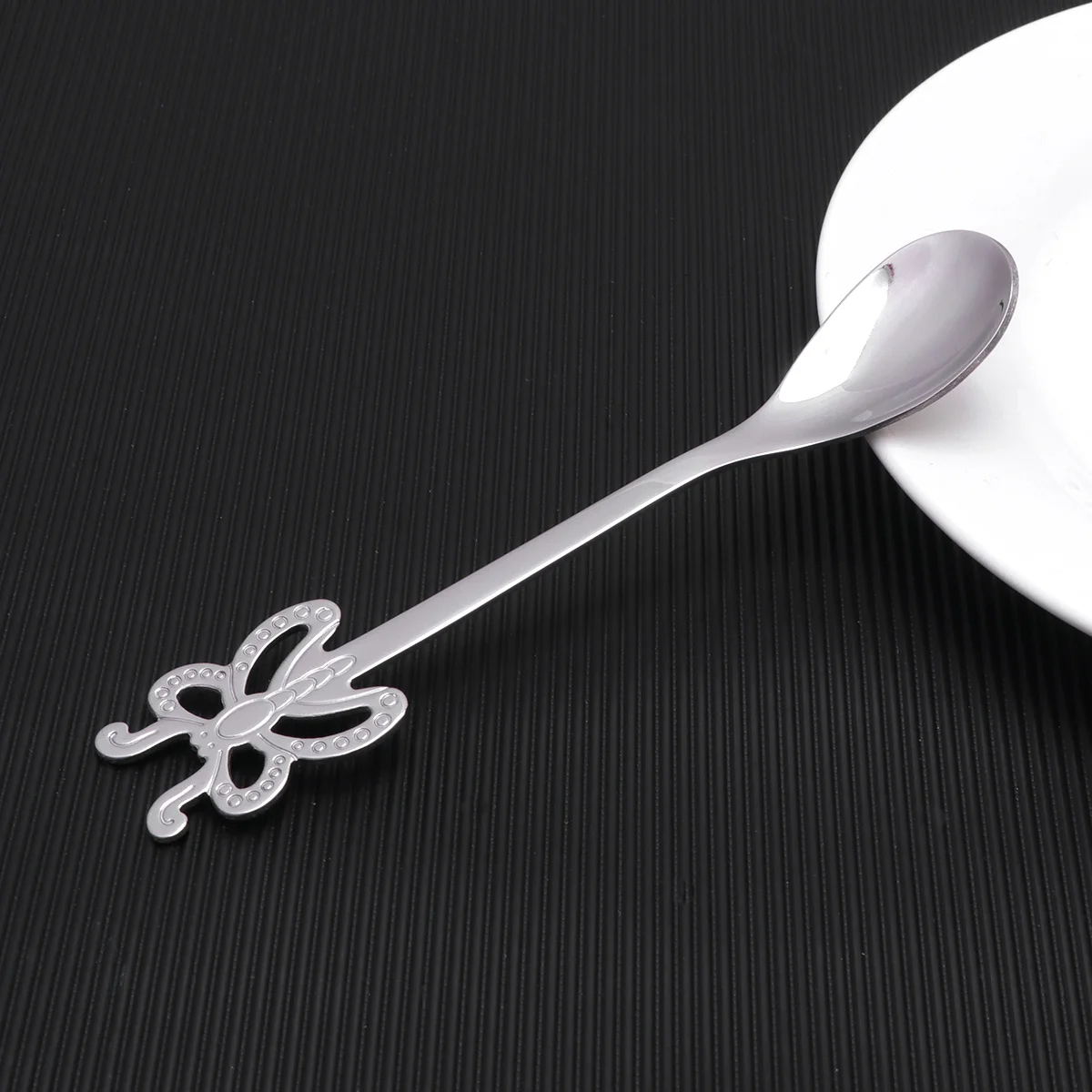 

1PC Stainless Steel Fruit Spoon Kitchen Tableware Creative Fruit Fork Spoon for Home Bar Kitchen (Butterfly Spoon)