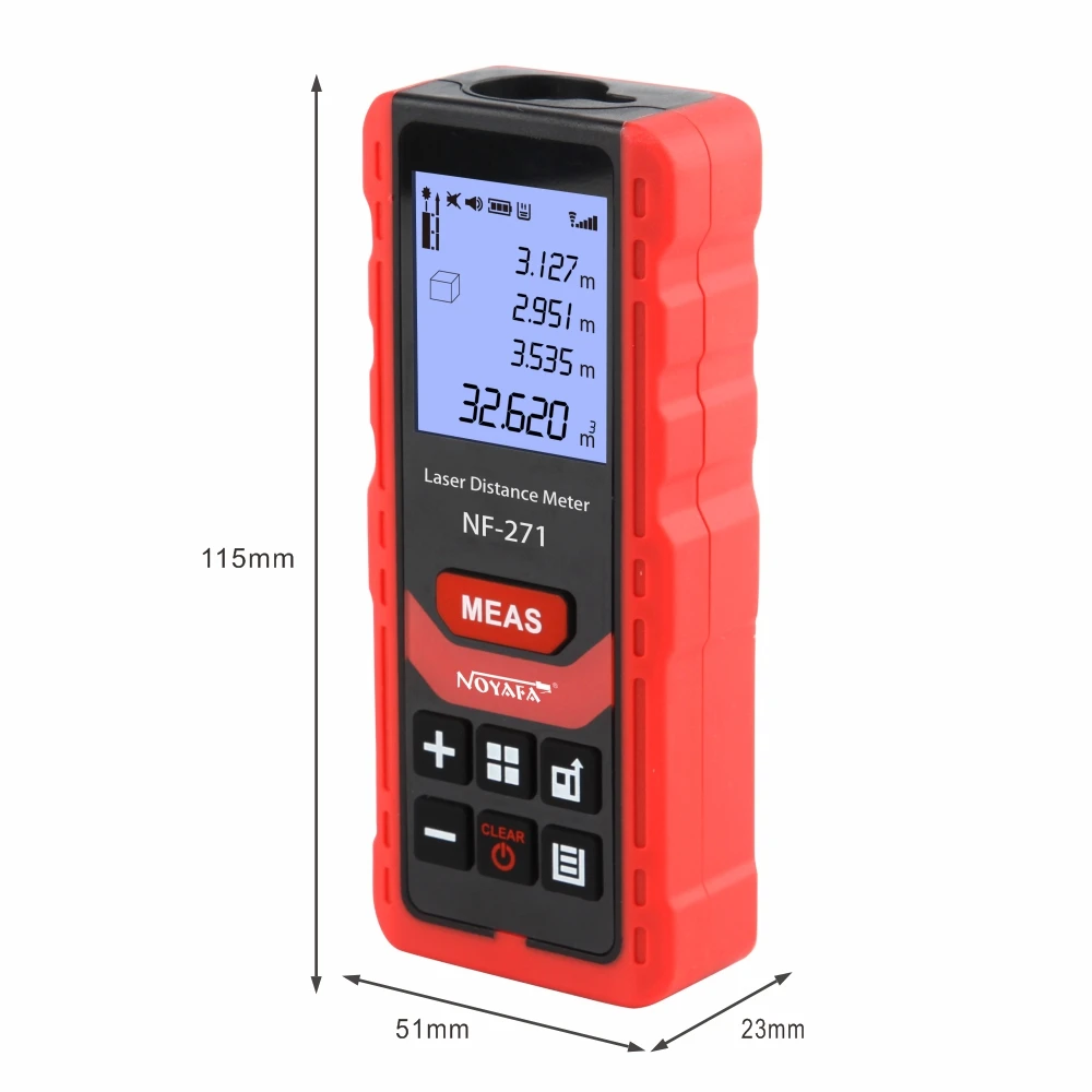 Noyafa NF-271-40M Rode Laser Afstandsmeter Elektronische Laser Digitale Afstandsmeter Liniaal Afstandsmeter Meetlint