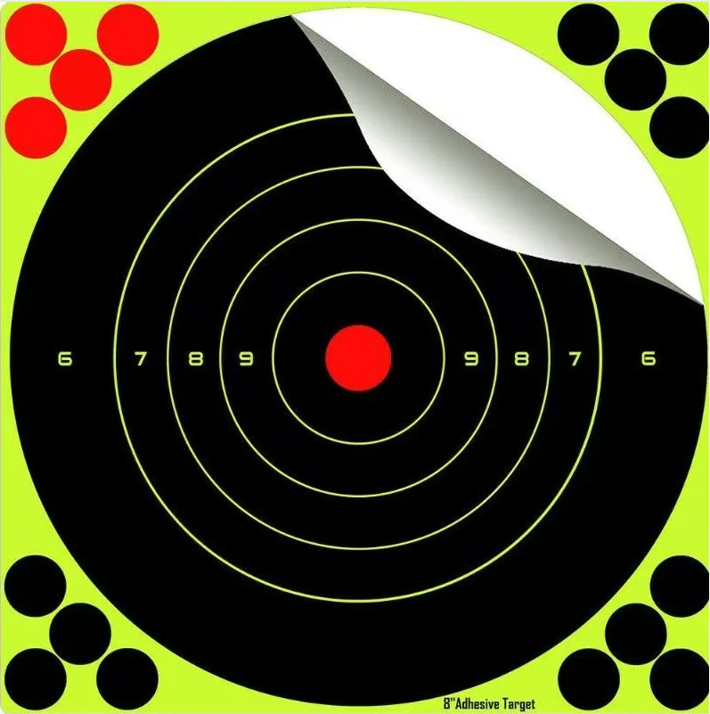 

Наклейки-мишени для стрельбы 2AA, 10 листов/упаковка, 12 дюймов, ярко-флуоресцентные желтые, с эффектом брызг - самоклеящиеся реактивные мишени для стрельбы