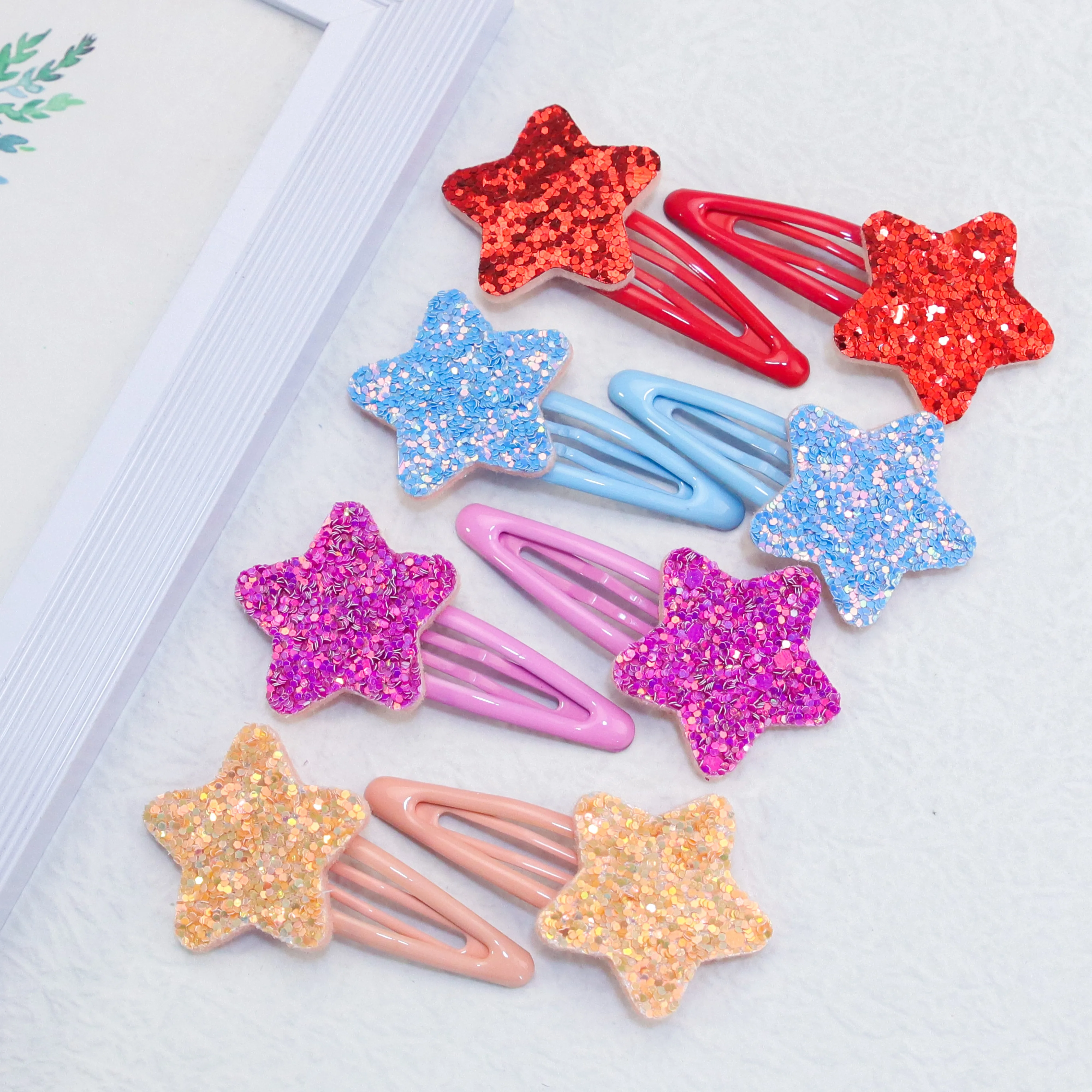 8pcs Girls Cute Star Hair Clips Kids Lovely Heart Hairpins Flower Hair Clips Headband Barrettes KidsChildren Hair Accessories