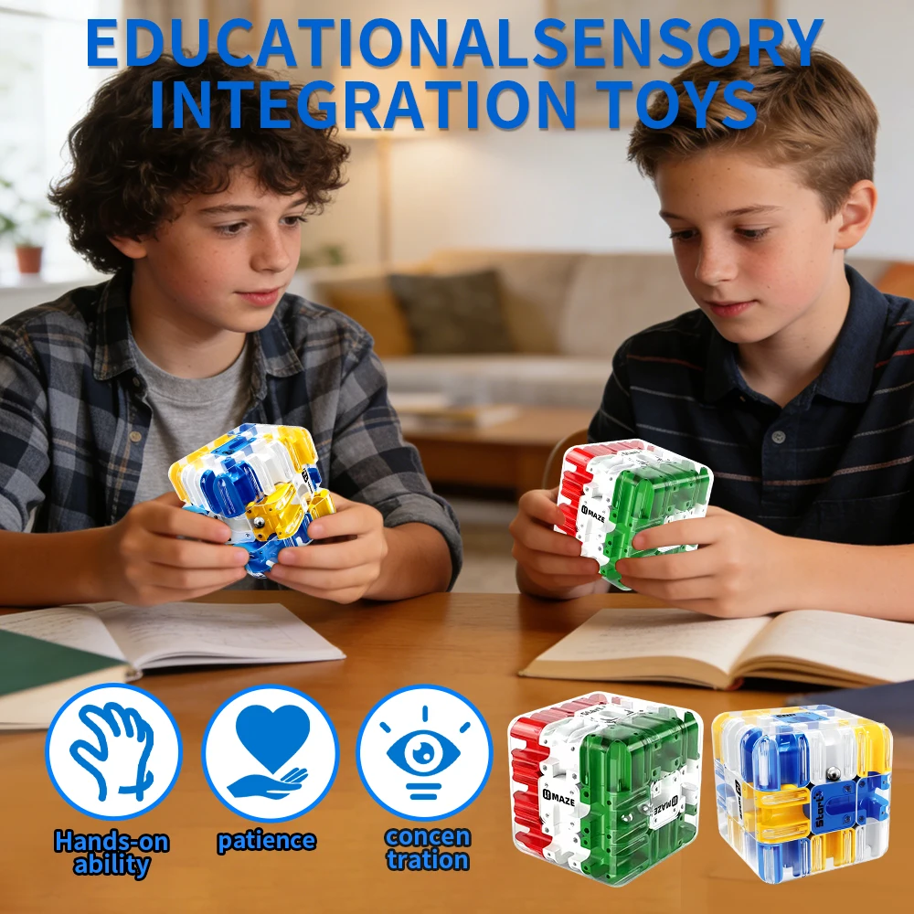 Nuovo cubo labirinto labirinto 3D, giocattolo rompicapo per adulti e bambini, sollievo dallo stress, ragionamento spaziale e puzzle portatile per l'addestramento logico
