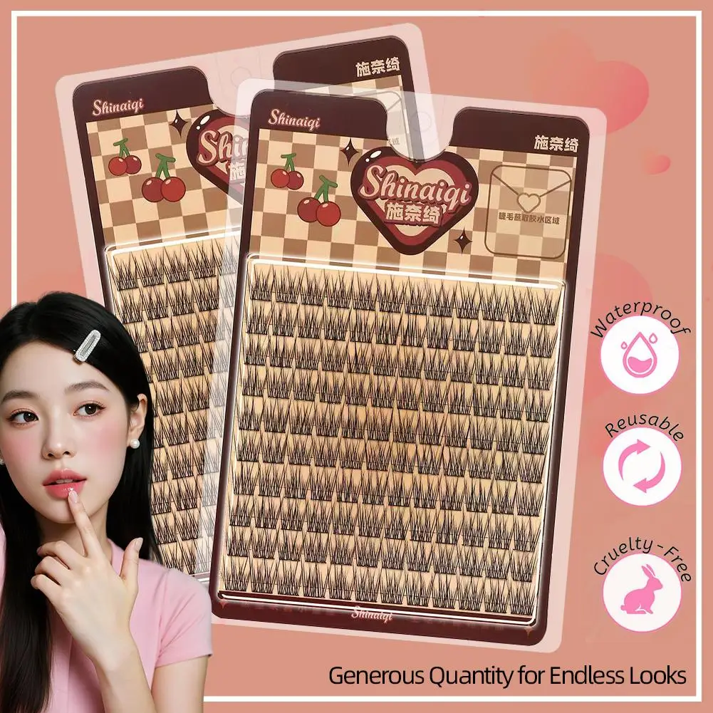 10列ナチュラルまつげクラスターDIYマンガまつげ透明テリアストランドまつげソフトつけまつげまつげデイリーメイク