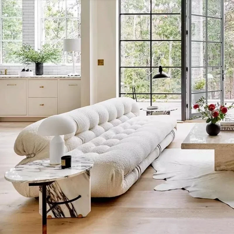 Hippo sofa Italian steel tooth sofa cream style