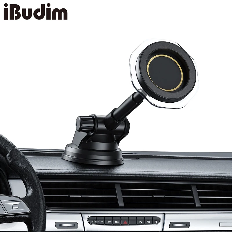 

Strong Magnet Car Dashboard Phone Mount Magnetic Suction Cup Cellphone Holder with Telescopic Arm for MagSafe iPhone 17 Samsung
