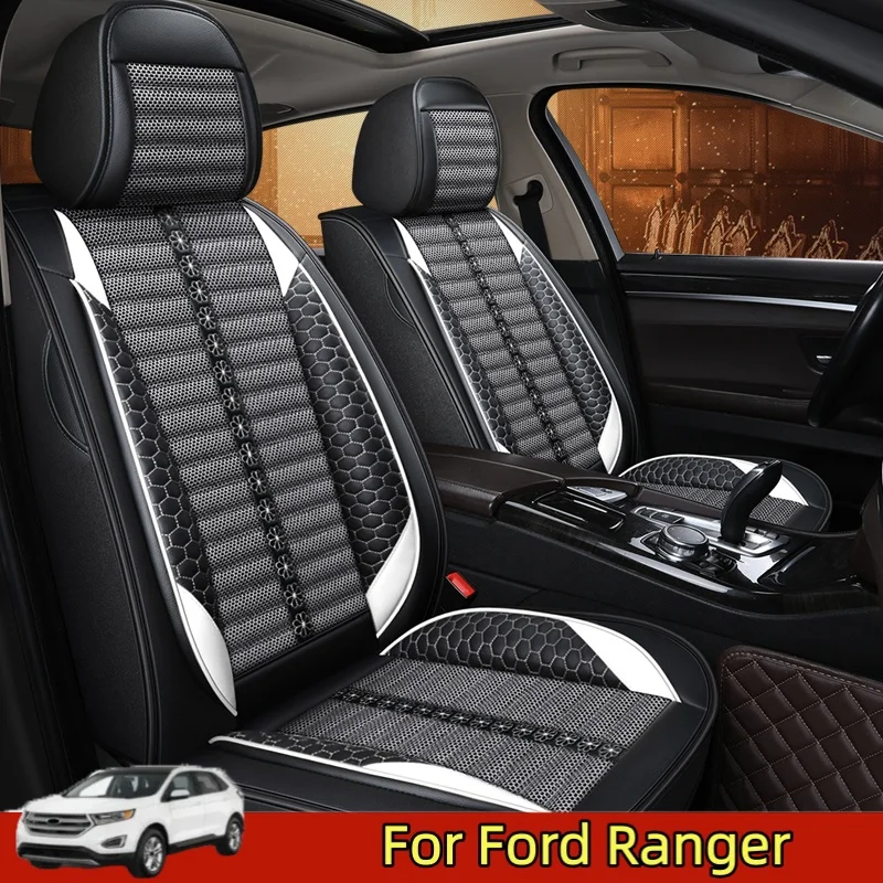

For Ford RangerCar Seat Covers Full Set - Breathable Cotton linen Leather Universal 5 Seat Car Protector Fit for Most Sedan SUV