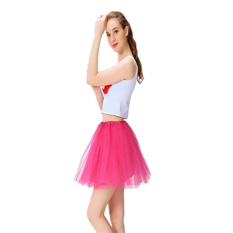 Women Summer Vintage Tulle Skirt Adult Fancy Ballet Dancewear Party Costume Ball Gown Mini Skirt