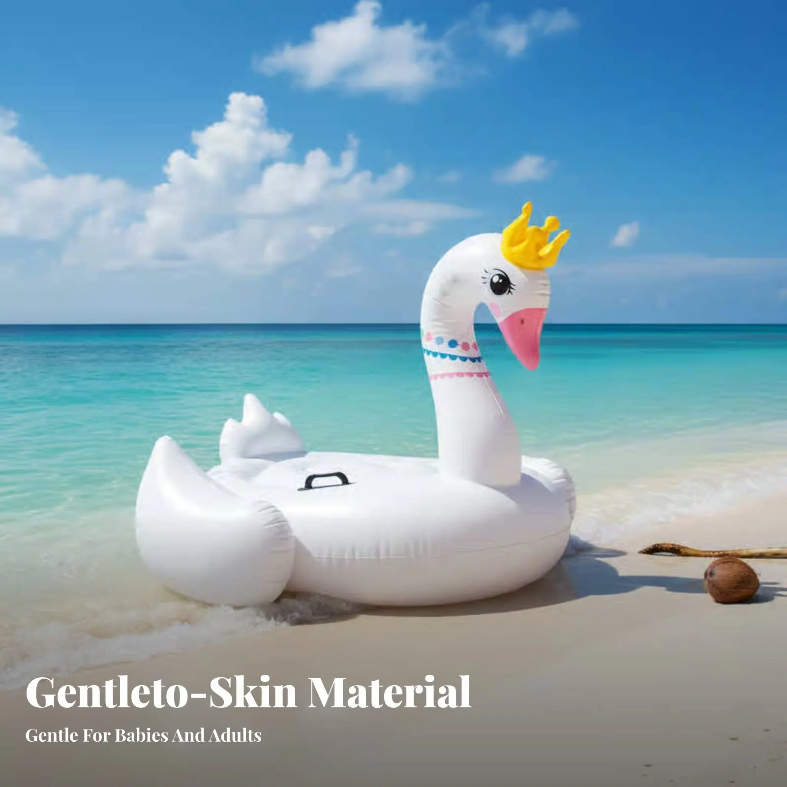 Crown Goose Aufblasbare Pool-Luftmatratze, Großes Tier-Reittier, Wasserspielzeug für Kinder und Erwachsene, Sichere Griffe, PVC, Pool, Wasserpark