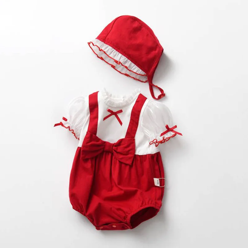 Baby Summer Dress Bow Small fragrance baby Dress One year Dress Foreign Style Crawling Suit