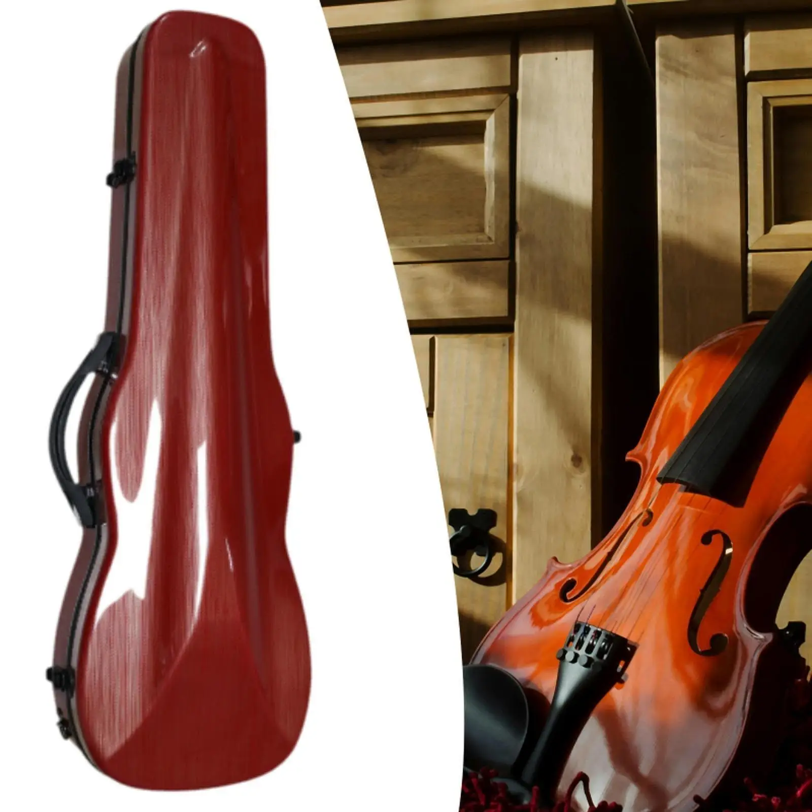 4/4 tamanho completo caixa de violino de fibra de carbono casca dura mochila de violino portátil com alças traseiras profissional para viagens ao ar livre