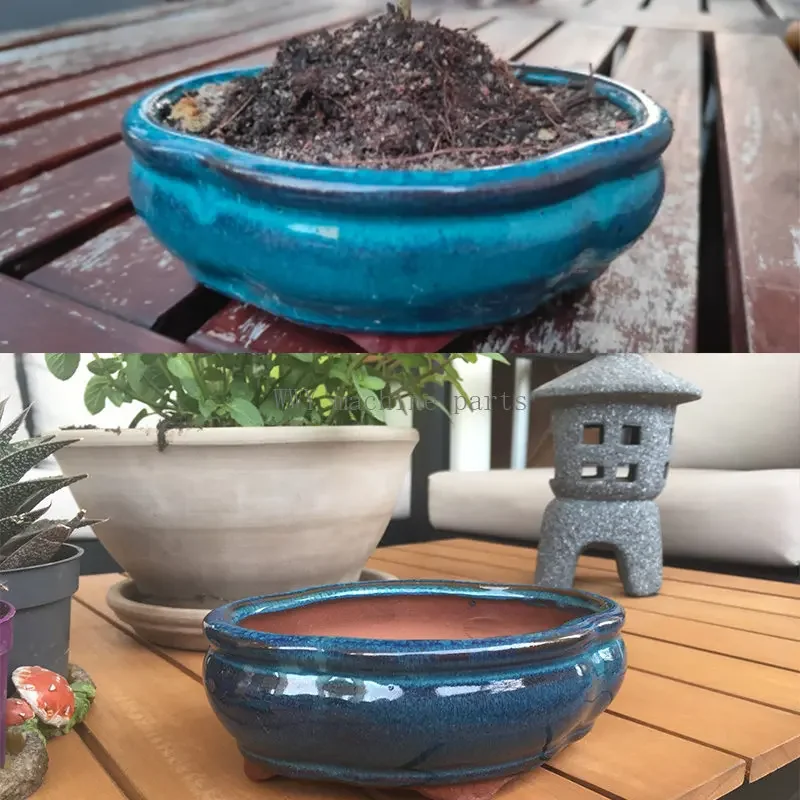 Creative Chinese Style Bonsai Flowerpot Ventilate Purple Sands Ceramic Craft Plant Pot Planter for Home Office