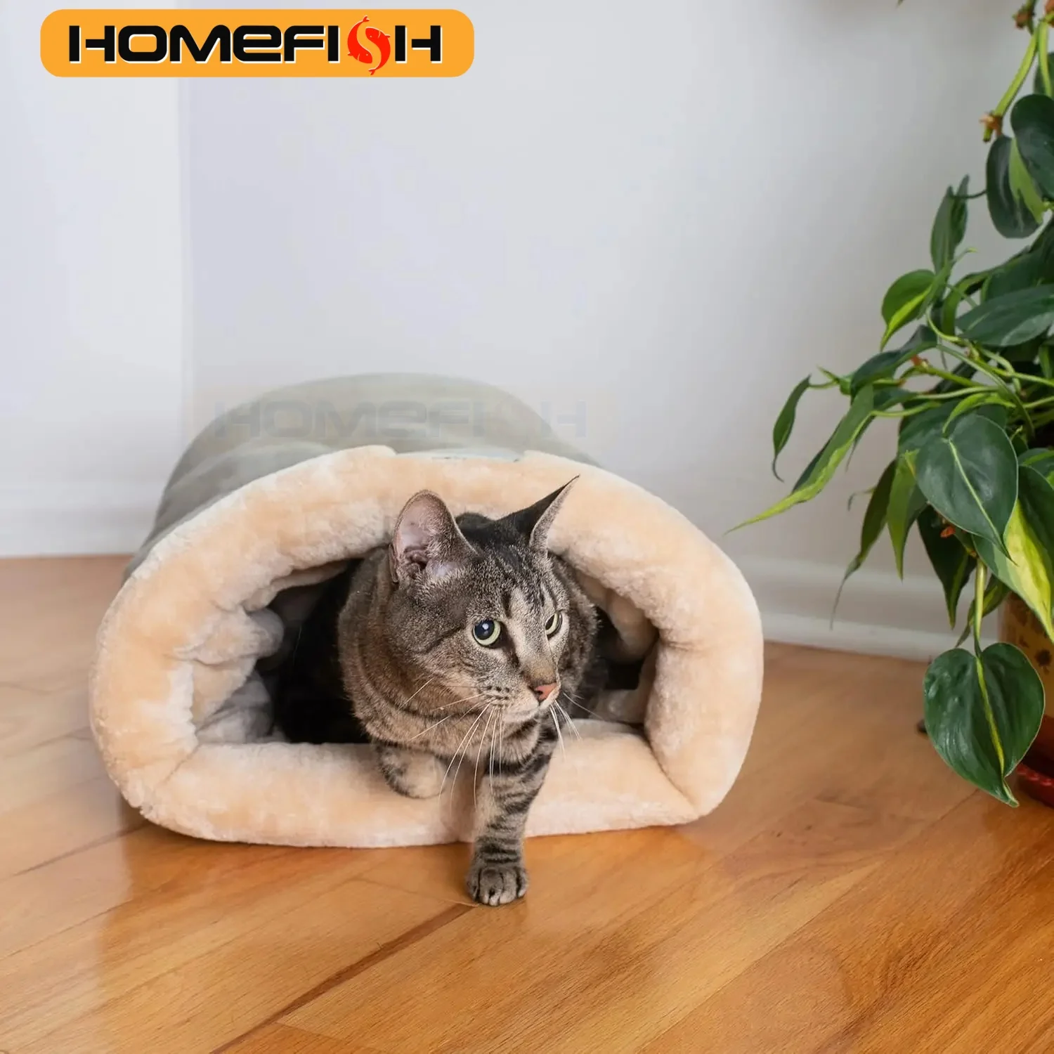 Saco de dormir para gatos de otoño e invierno, nido para gatos semicerrado, nido cálido para mascotas de tamaño pequeño y mediano, se puede desmontar y lavar