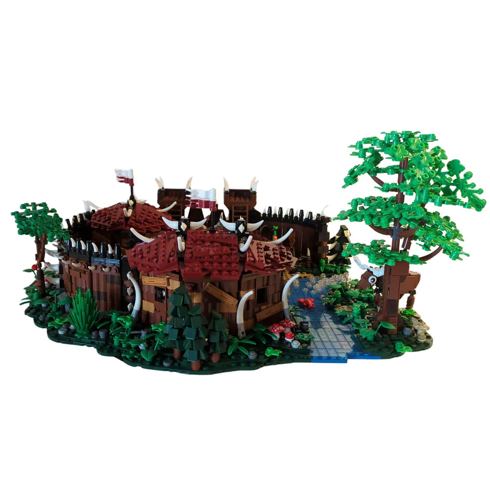 3214PCS MOC Foresta primitiva Orco Tribe Modello di edificio Blocchi di costruzione FAI DA TE Assemblaggio modulare Giocattolo per bambini Regalo di compleanno del ragazzo